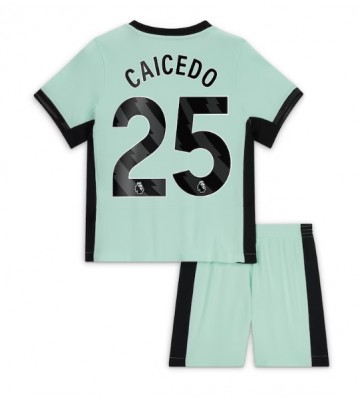 Chelsea Moises Caicedo #25 Koszulka Trzecich Dziecięca 2023-24 Krótki Rękaw (+ Krótkie spodenki)